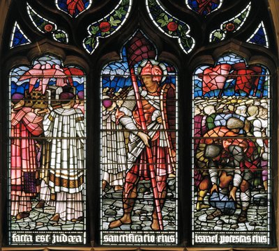 إدنبرة ، كاتدرائية سانت جايلز ، موريس وشركاه ، إدوارد برن جونز ، جوشوا ، عبور البحر الأحمر ، 1886 ، فارس العصور الوسطى بواسطة Edward Burne Jones